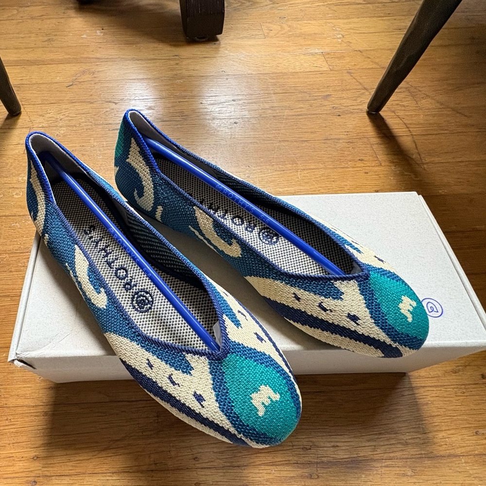 Rothy's Moroccan Blue Flats with Eco-Friendly Design